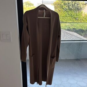 Brown Open Front Cardigan